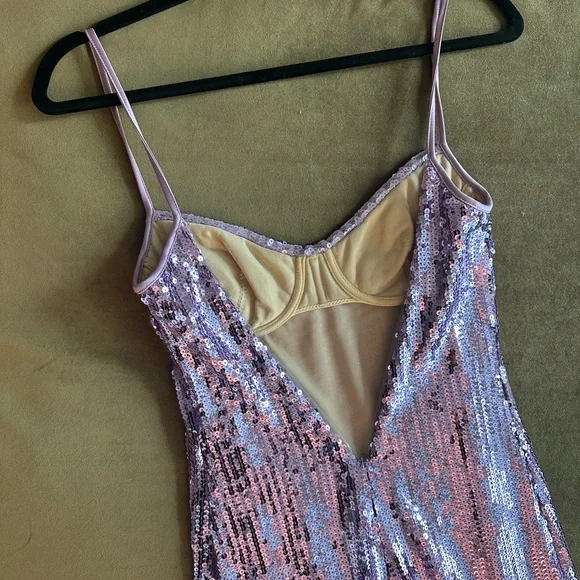 Galvan London Purple Sequin Dress - Picture 6 of 6